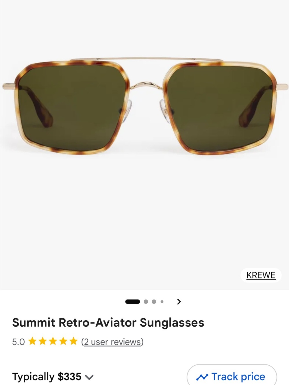 KREWE Summit Retro Aviator Sunglasses — 12K and Hawksbill
